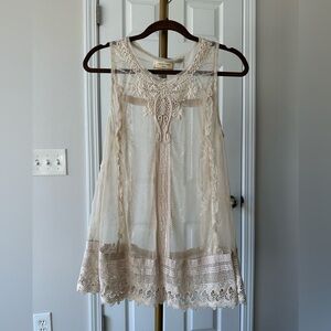 Anthropologie x Moulinette Soeurs Lace Embroidered Tunic